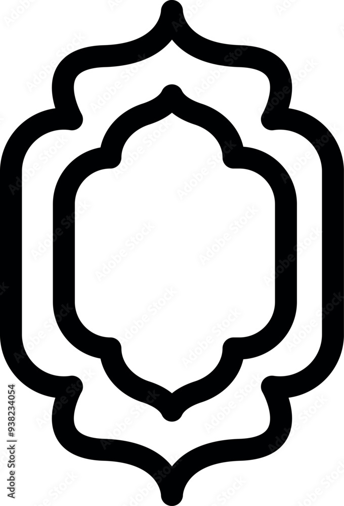 Wall mural this vector illustration of an elegant black outline badge with arabian style is representing qualit