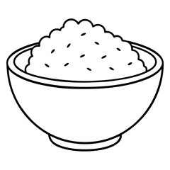 A bowl of rice on a white background