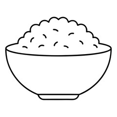 A bowl of rice on a white background