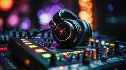 close up of a dj mixing music