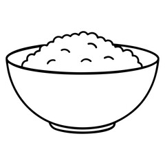 A bowl of rice on a white background