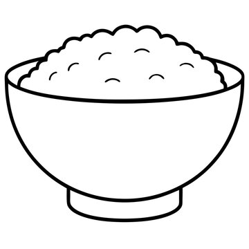 recommend clip art: A bowl of rice on a white background