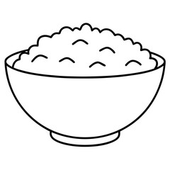 A bowl of rice on a white background