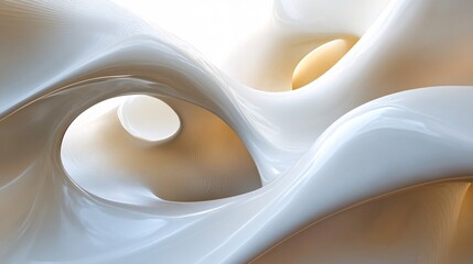 Abstract 3D forms with smooth surfaces and gentle curves