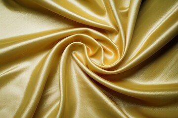 Obraz premium a vibrant yellow fabric, possibly silk or satin, with smooth, wavy folds