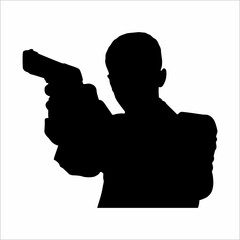 Silhouette of a man with a gun