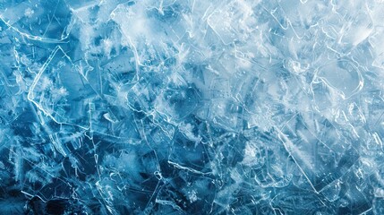 Obraz premium Ice Texture Cracks Surface with Abstract Winter Ice Background. AI generated illustration