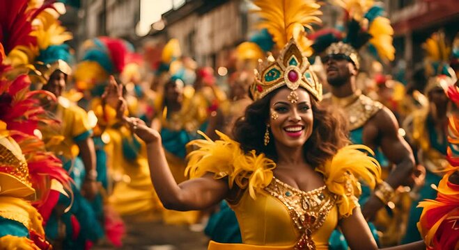 People celebrating carnival in Brazil.