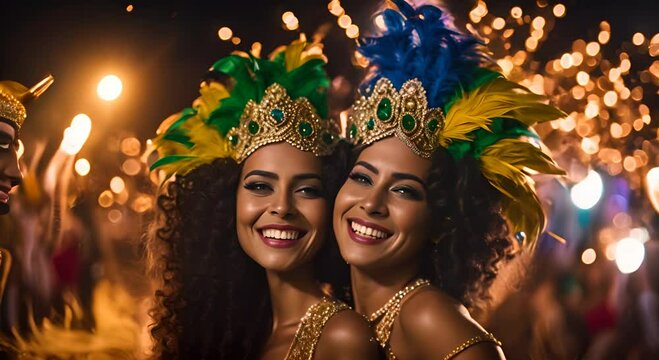 People celebrating carnival in Brazil.