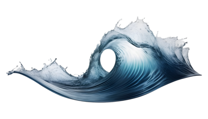 Water Splashing, Isolated on Blue Background