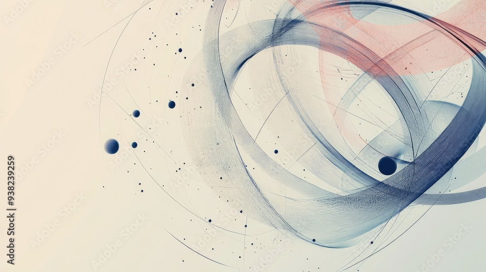 Poster a basic, clean design of loops and lines illustrating circular economy flow on a plain, neutral back