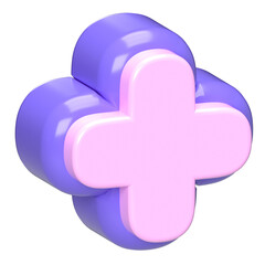 3D Rendered Pink and Purple Plus Symbol