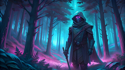 generate an image of a dense mystical forest