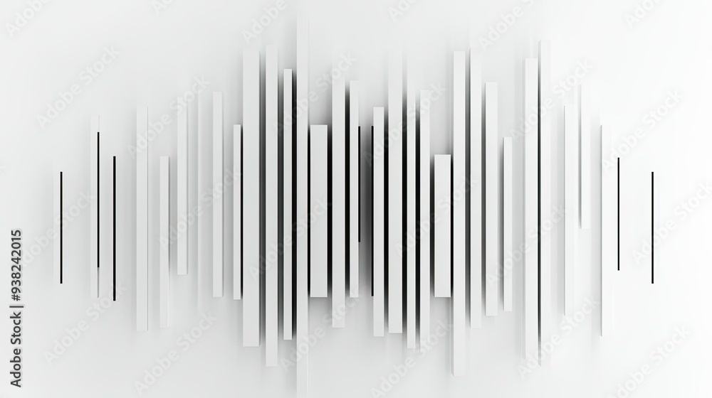 Poster abstract composition of straight lines on a white backdrop, focusing on symmetry and simplicity.