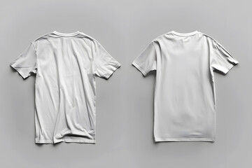 Blank T Shirt with White Color Template Front and Back View on White Background. Ready For T-shirt Mockup. HD and High-Quality New Free Premium Mockup