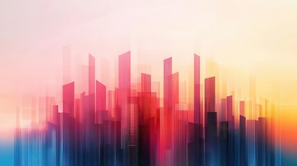 Abstract view of a city skyline influenced by economic policy changes, represented by digital overlays of economic data
