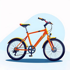 Fototapeta premium Vibrant orange bicycle designed for children in a minimalistic setting