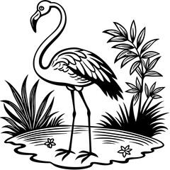 Single-Leg Flamingo by the Pond vector