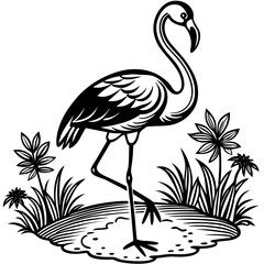 Single-Leg Flamingo by the Pond vector