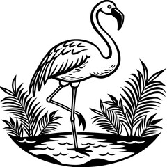 Single-Leg Flamingo by the Pond vector