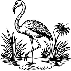 Single-Leg Flamingo by the Pond vector