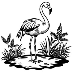Single-Leg Flamingo by the Pond vector