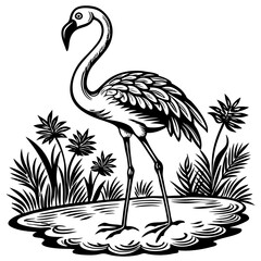 Single-Leg Flamingo by the Pond vector