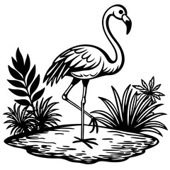 Single-Leg Flamingo by the Pond vector