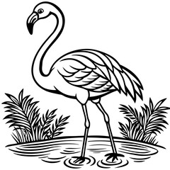 Single-Leg Flamingo by the Pond vector