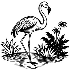 Single-Leg Flamingo by the Pond vector
