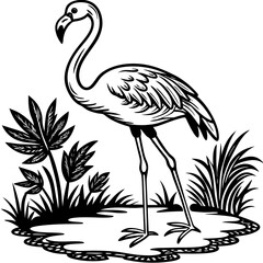 Single-Leg Flamingo by the Pond vector