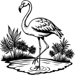 Single-Leg Flamingo by the Pond vector