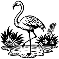 Single-Leg Flamingo by the Pond vector
