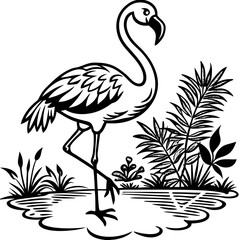 Single-Leg Flamingo by the Pond vector