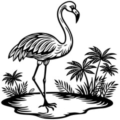 Single-Leg Flamingo by the Pond vector