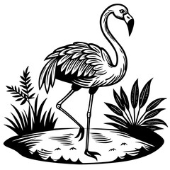 Single-Leg Flamingo by the Pond vector