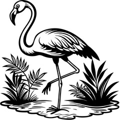 Single-Leg Flamingo by the Pond vector