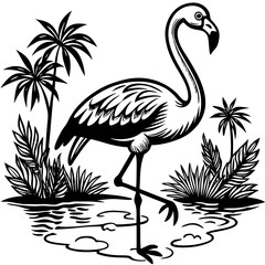 Single-Leg Flamingo by the Pond vector