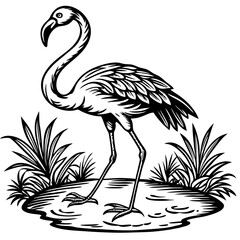 Single-Leg Flamingo by the Pond vector