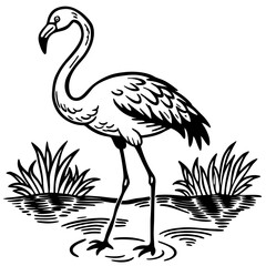 Single-Leg Flamingo by the Pond vector