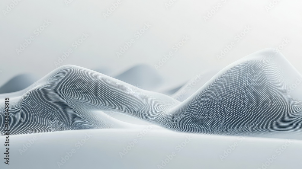 Poster clean design of digital data waves in a minimalist style, symbolizing connectivity, on a plain backd
