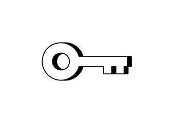 Minimalist black key representing security and access in digital systems. Ideal for cybersecurity, digital security, blockchain technology, access control, and online privacy.