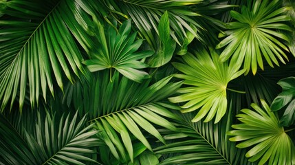 Close-up of lush green palm leaves, set against a plain background, highlighting the texture and tropical vibe.
