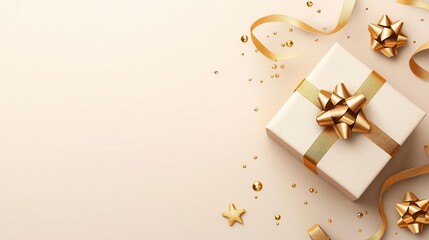 Background of Elegant anniversary card with gift box