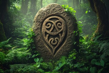 Triskele Triple Spiral Ancient Carving Celtic Paganism Religion Spiritual Symbol