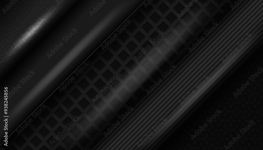 Poster abstract geometric black design dark gray banner pattern background for brochure website flyer certi