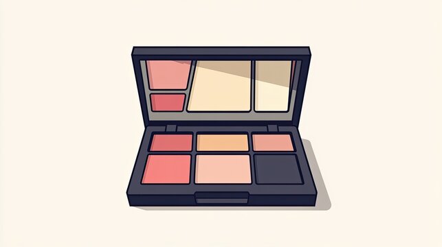 makeup palette, open, colorful, flat design clip art preview