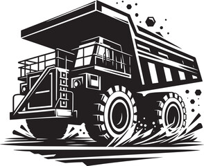 Mining Truck silhouette vector illustration isolated on a white background