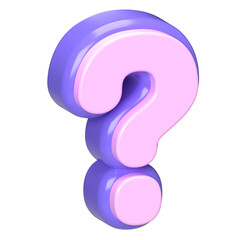 3D Purple and Pink Question Mark