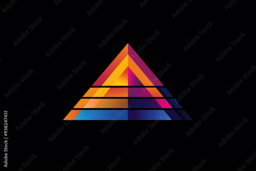 Aufkleber triangle with colorful triangle on it, company logo designed with geometric shapes and bold colors